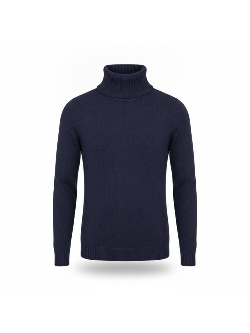 Bylyse Womens Navy Cotton-Blend Turtleneck Sweater Ribbed Knit Size M